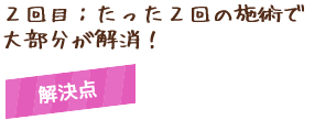 2回目:たった2回の施術で大部分が解消!